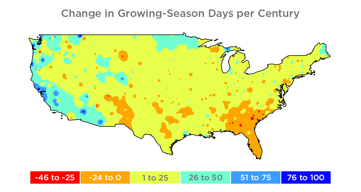 115 years of data reveal longer U.S. growing season, temp trends